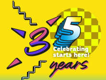 Logo zum 35-jährigen Jubiläum von Erasmus+