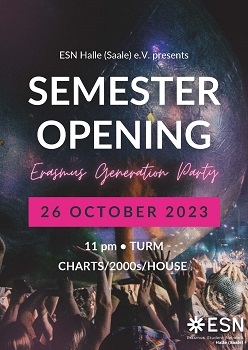 Esn Halle Erasmus Generation Party Flyer
