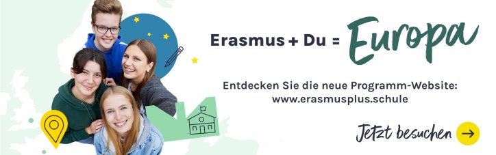Schüler und Schülerinnen freuen sich über Erasmusplus Schule