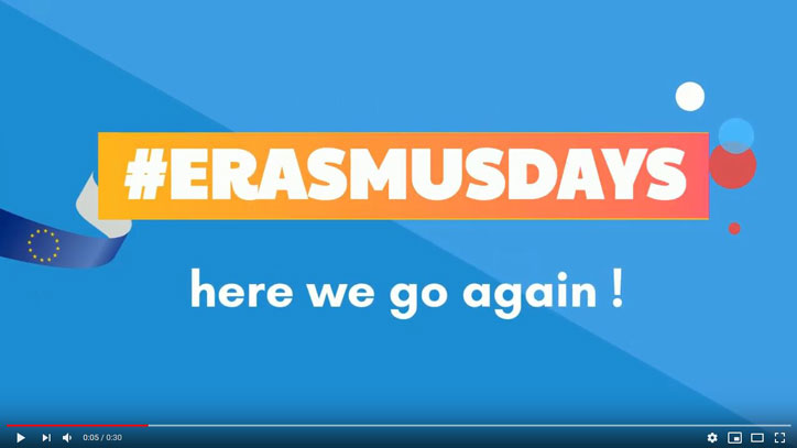Animation mit Schriftzug #ErasmusDays here we go again!