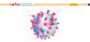 Logo fzs mit gemaltem Coronavirus